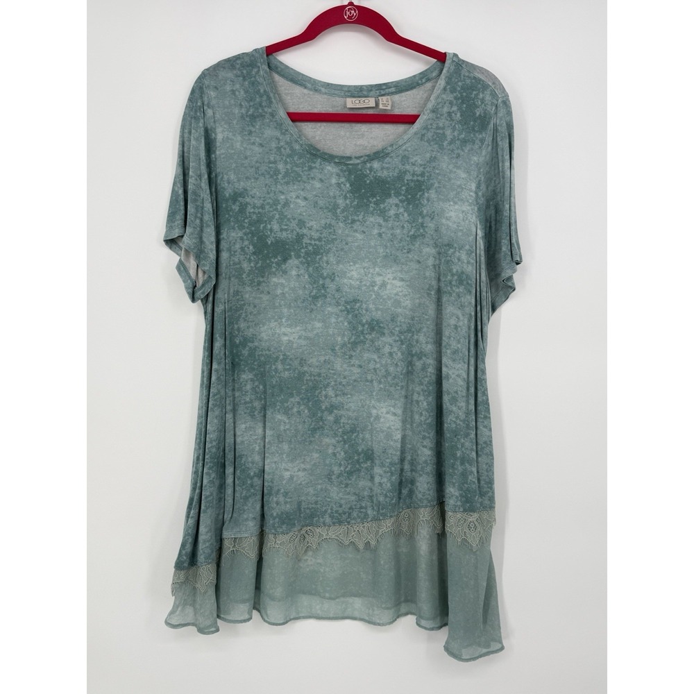 LOGO by Lori Goldstein Short Sleeve Top 1X